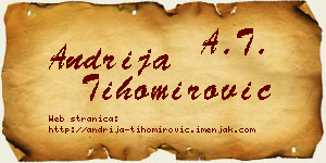 Andrija Tihomirović vizit kartica